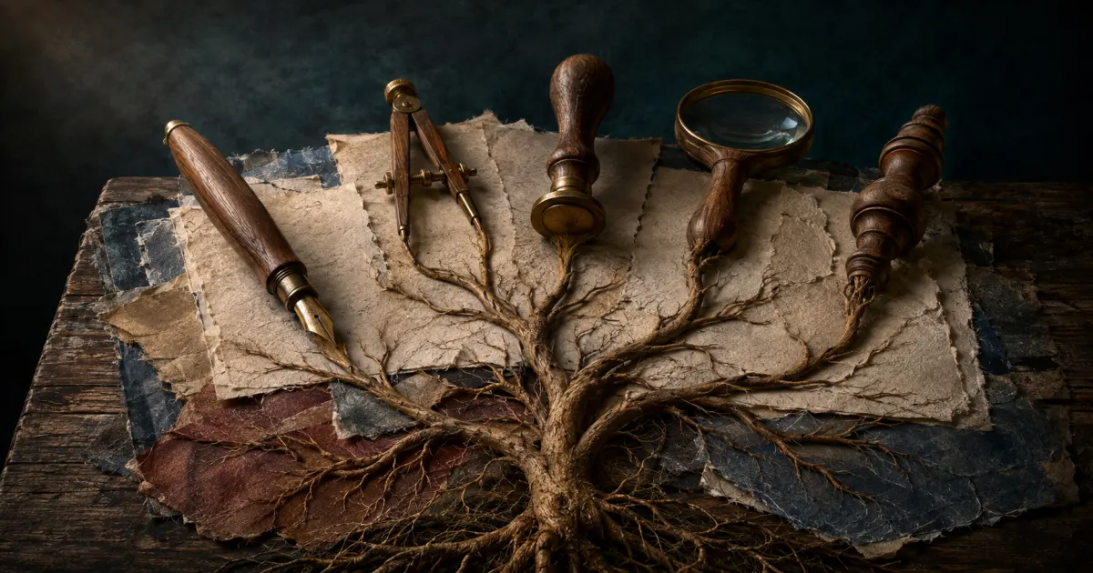 One historical root branching into a family of related modern forms
